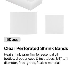 Transparent Shrink Bands for dropped caps and test tubes - 50 Pack